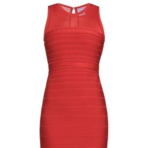 Herve Leger Eloise Lipstick Red Dress